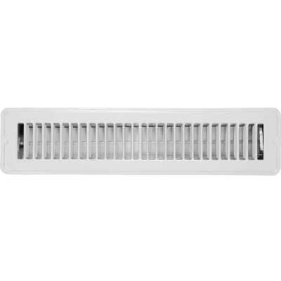 Home Impressions 2-1/4 In. x 14 In. White Steel Floor Register